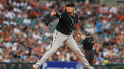 Brandyn Garcia #55 of the Arizona Diamondbacks...