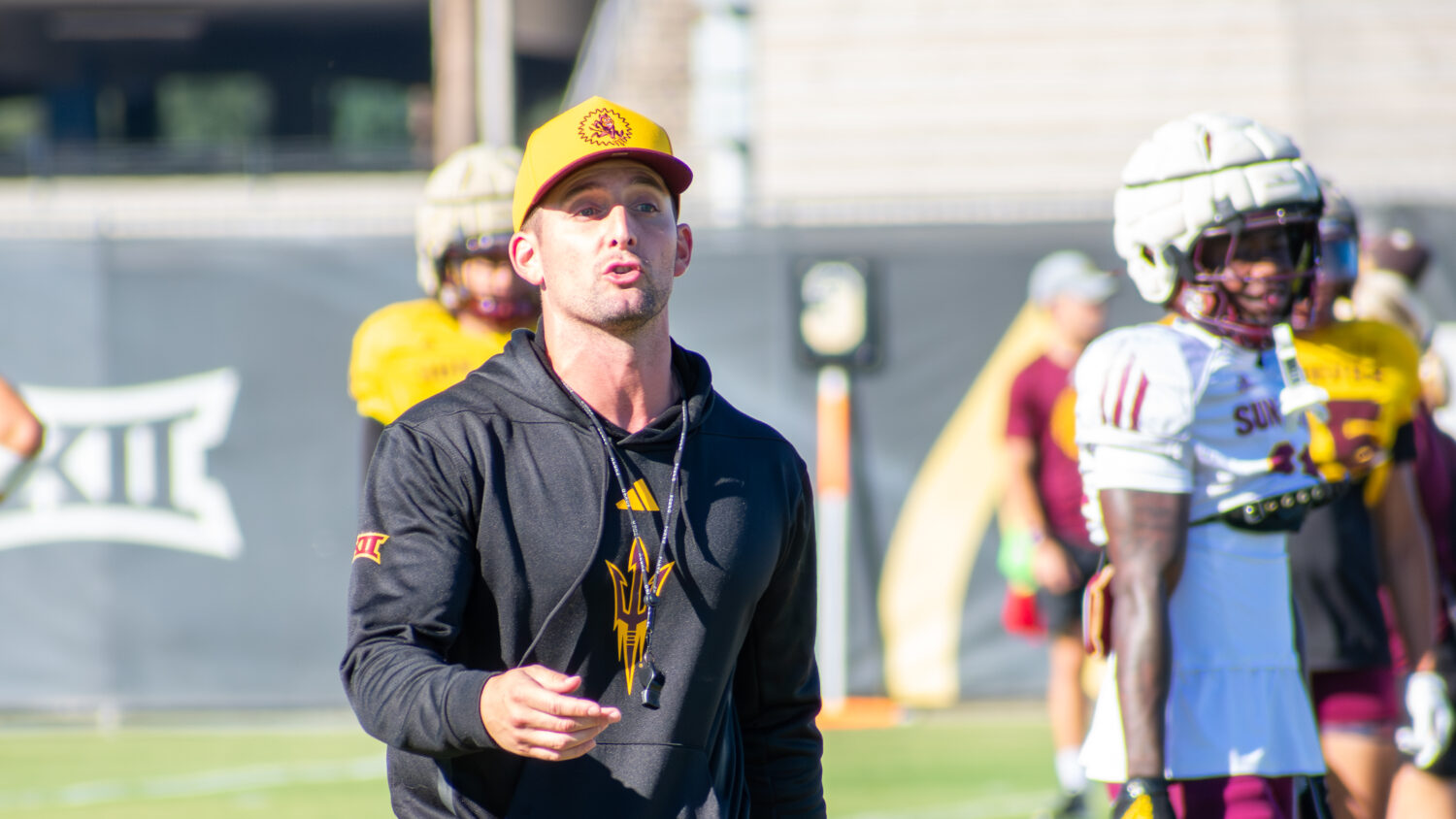 Arizona State special teams coordinator Jack Nudo...
