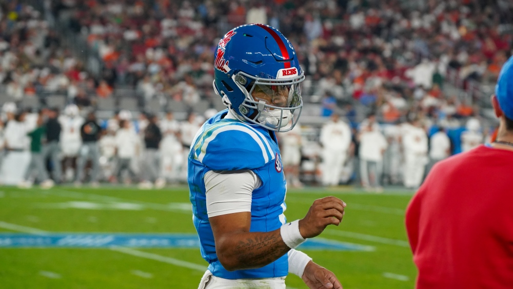 University of Mississippi QB Trinidad Chambliss, Jan. 8, 2026 Fiesta Bowl (Jeremy Schnell/Arizona S...