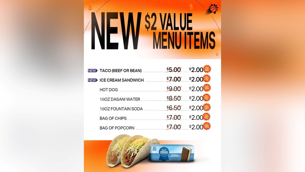 Suns' value menu expands...
