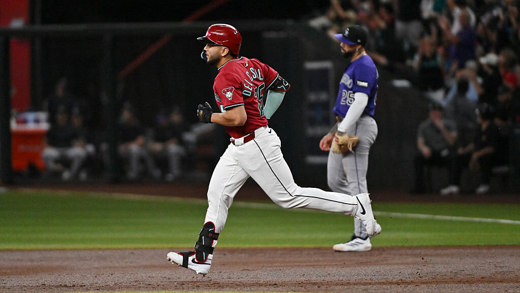 Adrian Del Castillo #25 of the Arizona Diamondbacks...