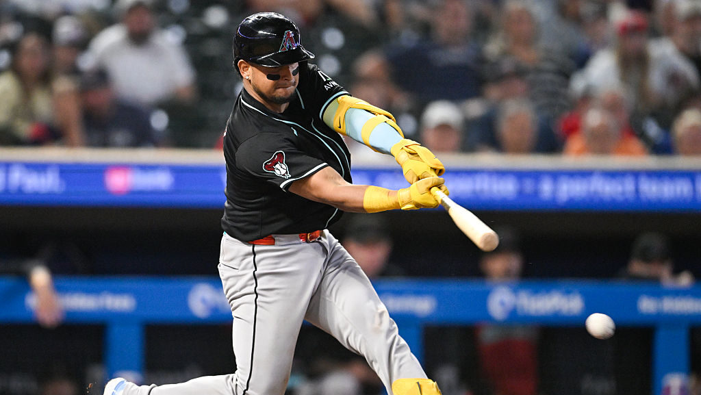 Gabriel Moreno #14 of the Arizona Diamondbacks...