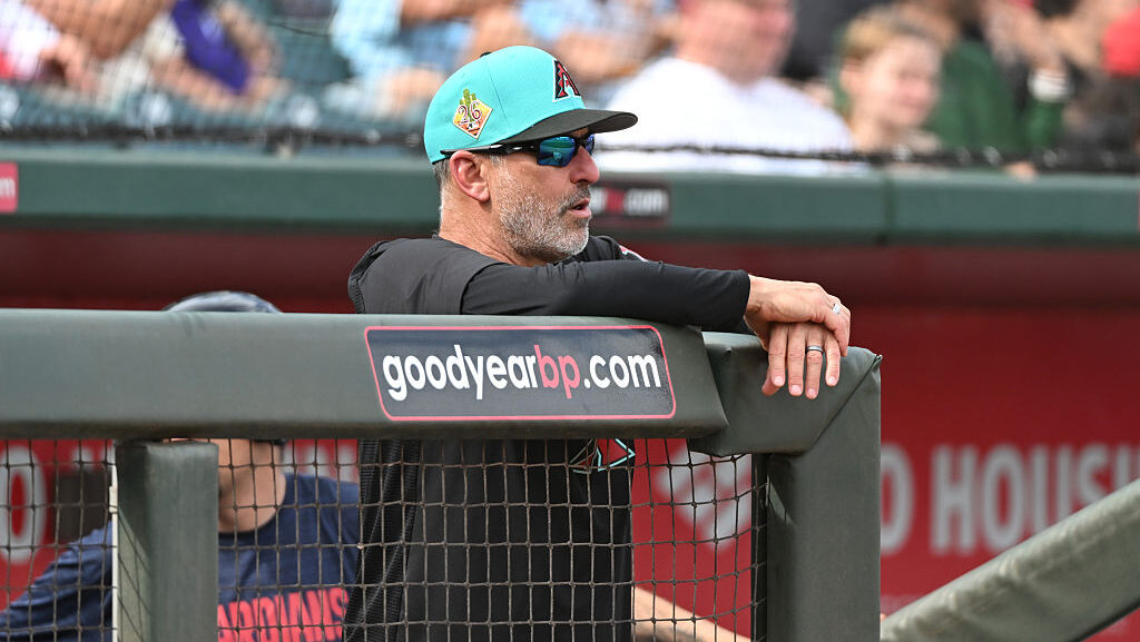 Manager Torey Lovullo #17 of the Arizona Diamondbacks...