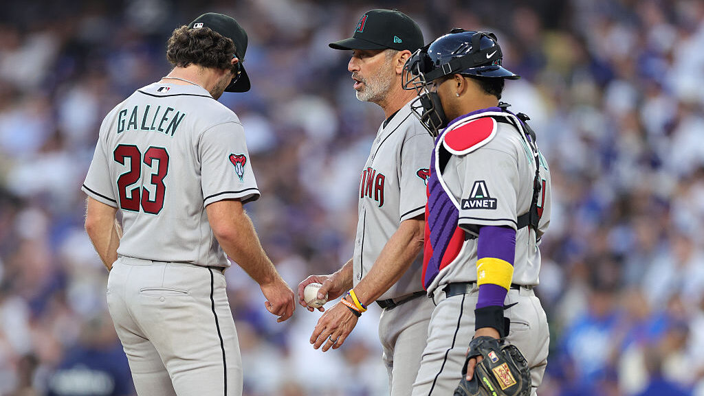 Manager Torey Lovullo #17 of the Arizona Diamondbacks...