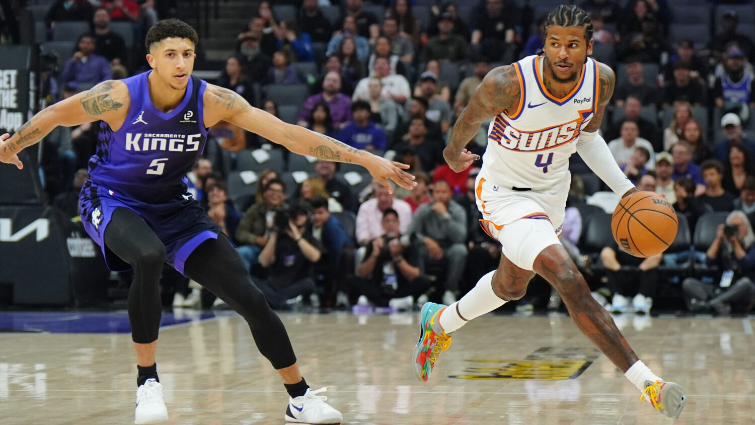 Jalen Green dunk Collin Gillespie Suns Kings...
