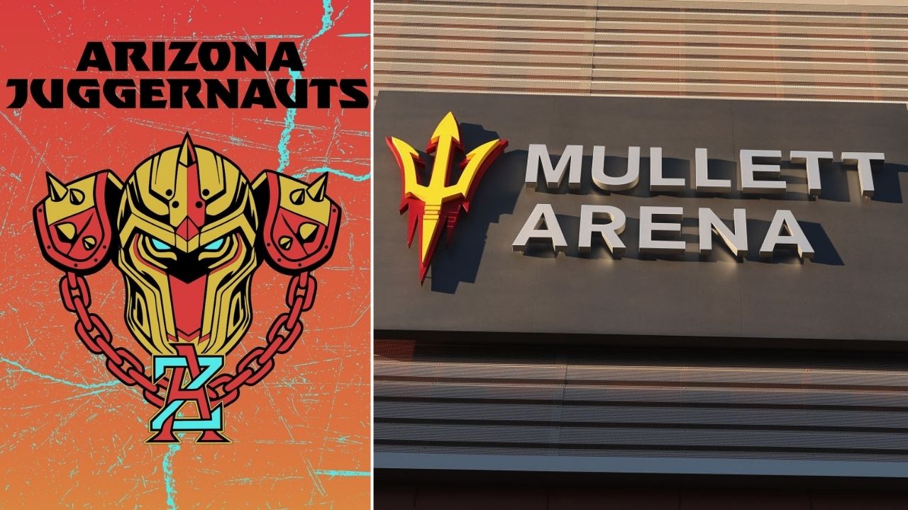 The Arizona Juggernauts will play at Mullett Arena in 2026. (Photos: left via Arizona Juggernauts o...