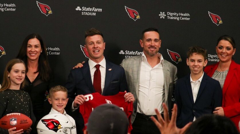 Cardinals head coach Mike LaFleur and brother Matt LaFleur...