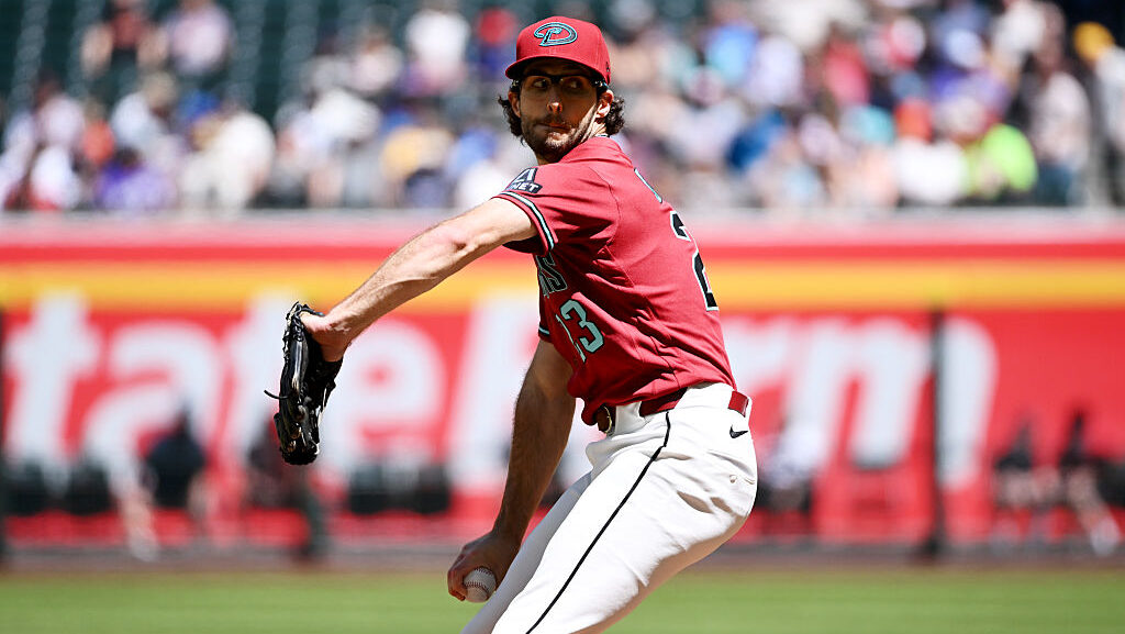 Zac Gallen #23 of the Arizona Diamondbacks...