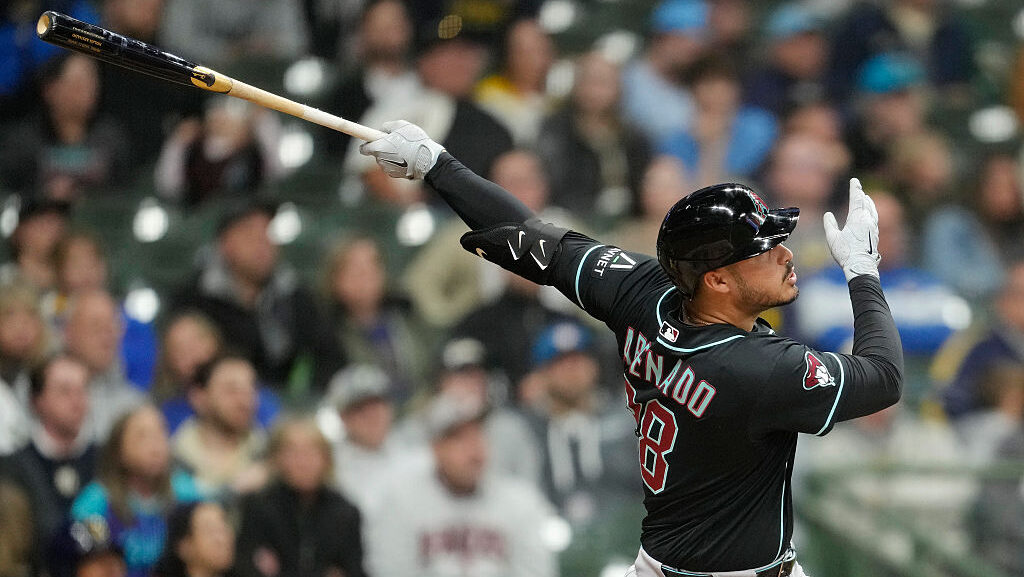 Nolan Arenado #28 of the Arizona Diamondbacks...