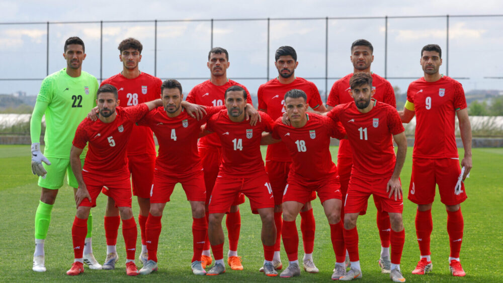 Iran's players pose for photographer prior a friendly soccer match between Iran and Costa Rica ahea...