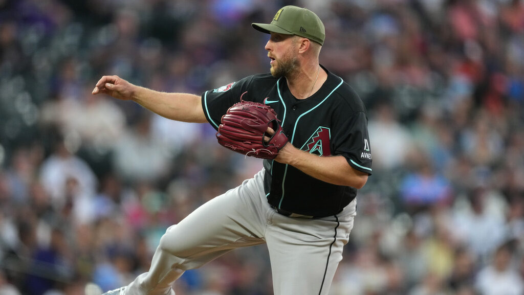 Arizona Diamondbacks starting pitcher Merrill Kelly...