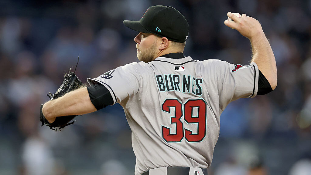 Corbin Burnes #39 of the Arizona Diamondbacks...