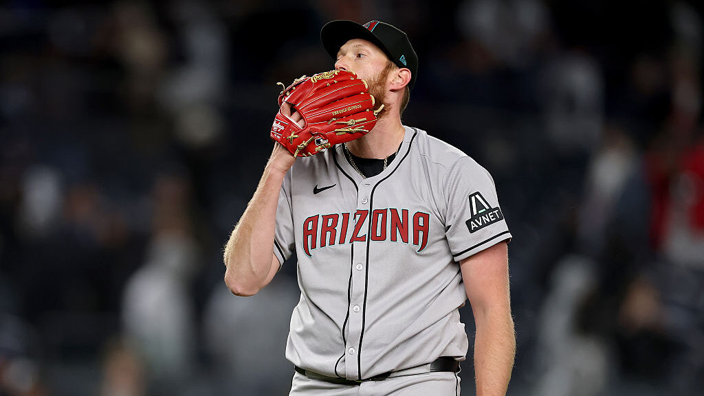 A.J. Puk #33 of the Arizona Diamondbacks...