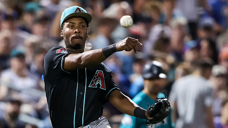 Lujames Groover #91 of the Arizona Diamondbacks...