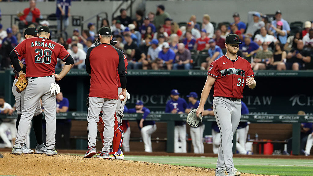 Michael Soroka #34 of the Arizona Diamondbacks...