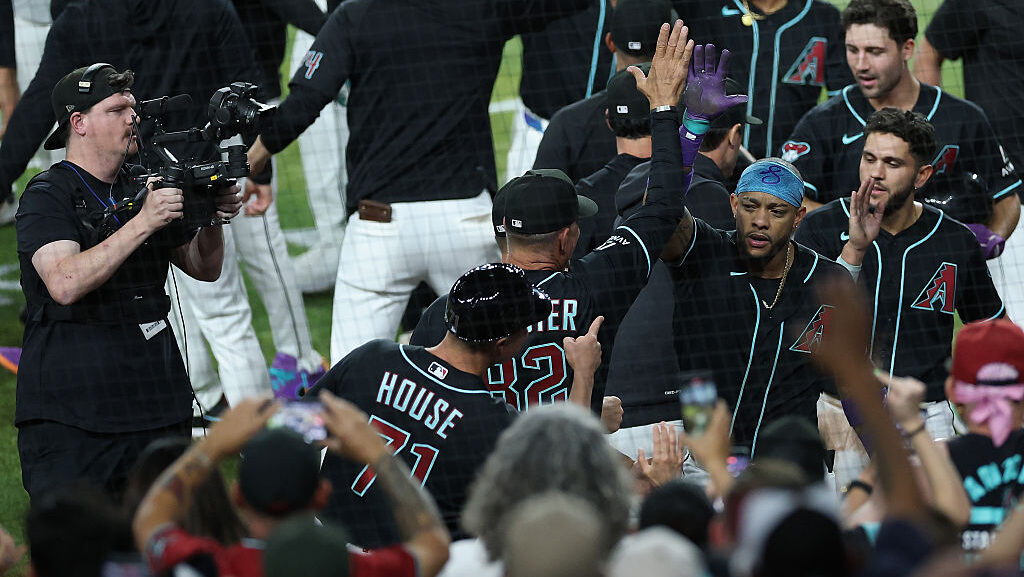 Ketel Marte #4 of the Arizona Diamondbacks...