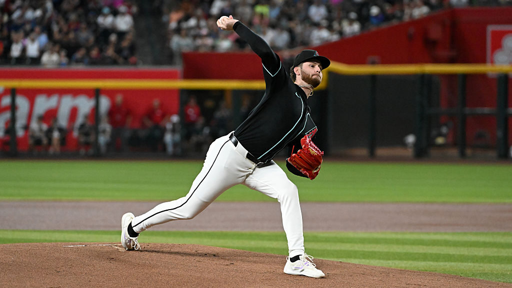 Ryne Nelson #19 of the Arizona Diamondbacks...