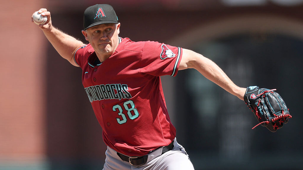 Paul Sewald #38 of the Arizona Diamondbacks...