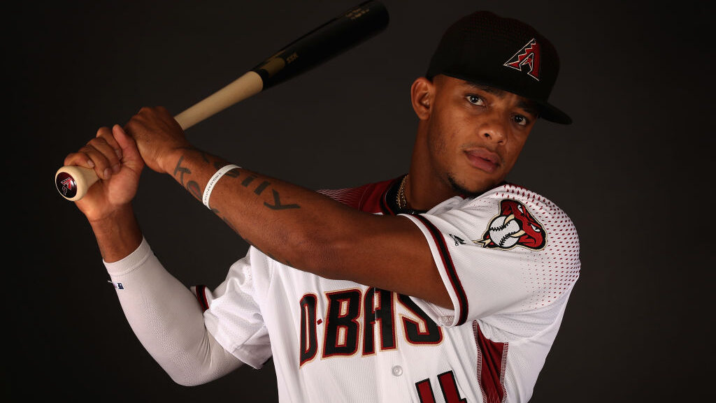 Ketel Marte #4 of the Arizona Diamondbacks...