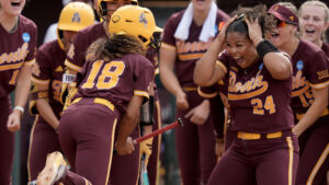 ASU softball 1 win away from Women's College World Series after shocking Texas