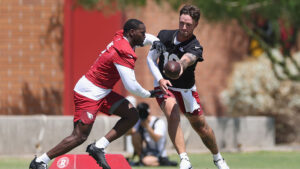 What is Cardinals QB Carson Beck's early impression of Jeremiyah Love?