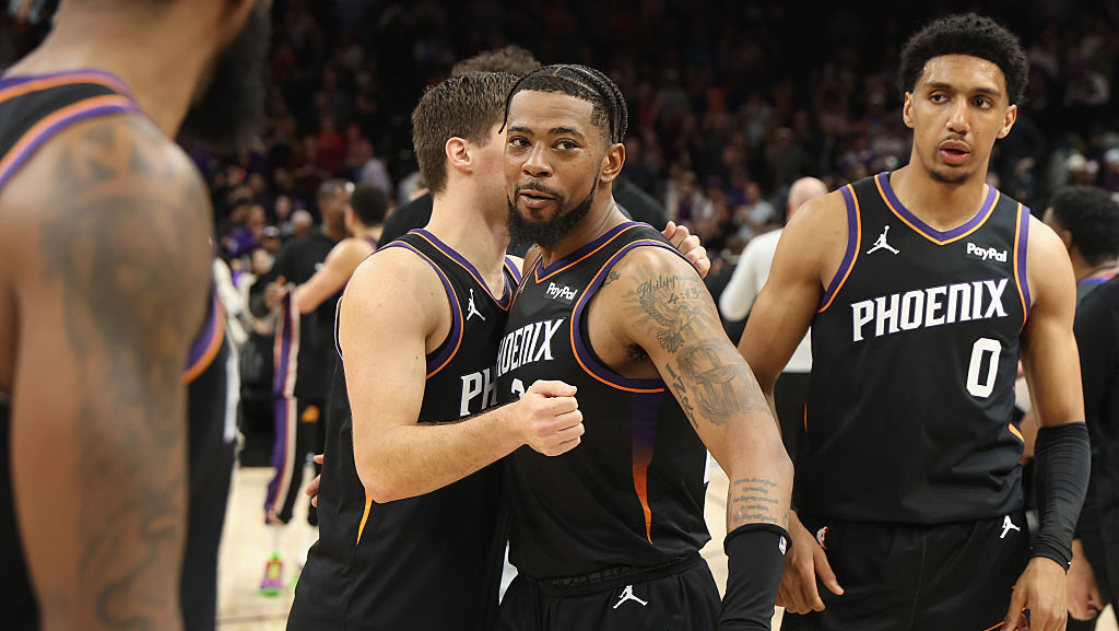 Suns' Collin Gillespie and Jordan Goodwin...