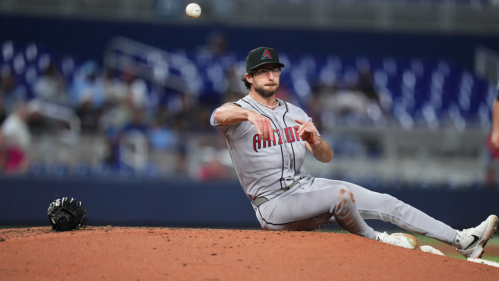 Zac Gallen #23 of the Arizona Diamondbacks...