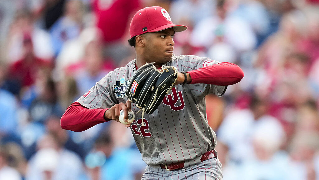LJ Mercurius #22 of the Oklahoma Sooners picked by Diamondbacks in MLB Draft...
