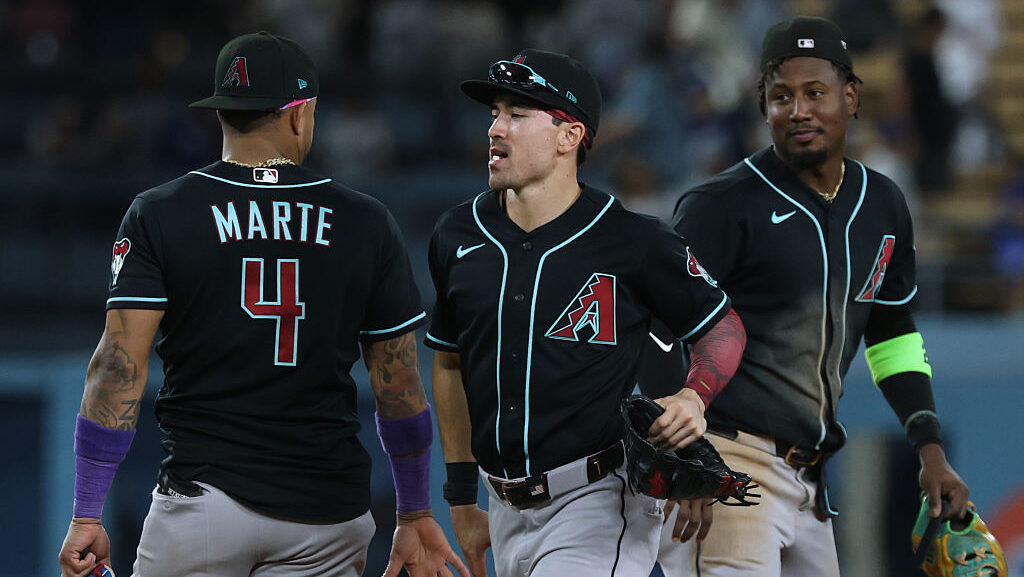 Corbin Carroll #7 of the Arizona Diamondbacks...