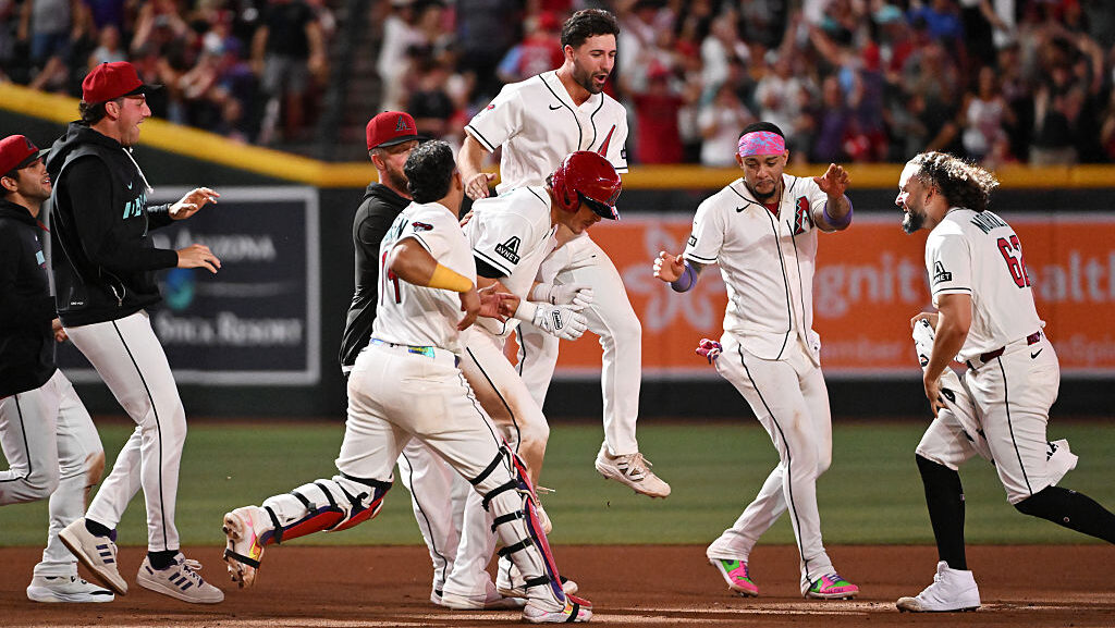 Max Kepler #22 of the Arizona Diamondbacks...