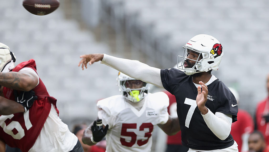 Jacoby Brissett #7 of the Arizona Cardinals...