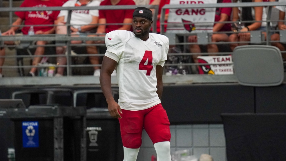Arizona Cardinals RB Jeremiyah Love at Aug. 9, 2026 Red & White Practice (Jeremy Schnell/Arizona Sp...
