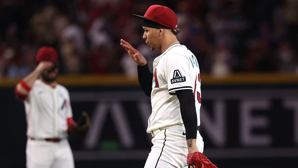 Relief pitcher Justin Martinez #63 of the Arizona Diamondbacks...