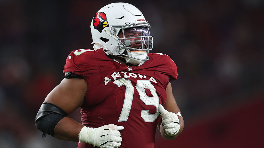 GLENDALE, ARIZONA - AUGUST 09: Defensive tackle P.J. Mustipher #79 of the Arizona Cardinals during ...