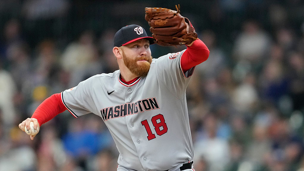 Zack Littell #18 of the Arizona Diamondbacks...