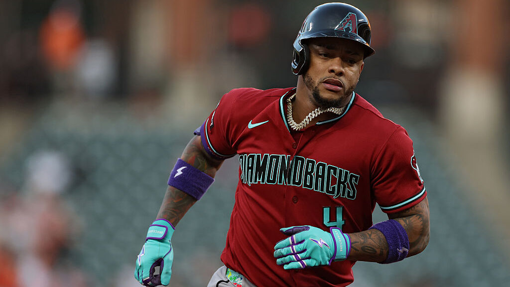 Ketel Marte #4 of the Arizona Diamondbacks...