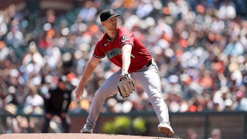 Michael Soroka #34 of the Arizona Diamondbacks...