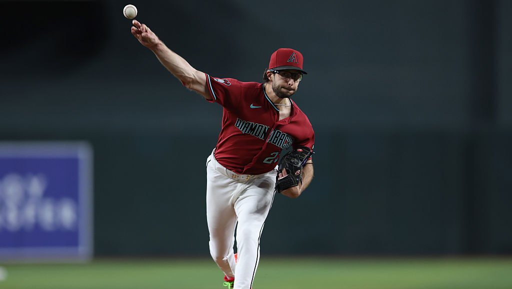 Zac Gallen #23 of the Arizona Diamondbacks...