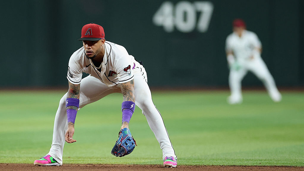 Ketel Marte #4 of the Arizona Diamondbacks...