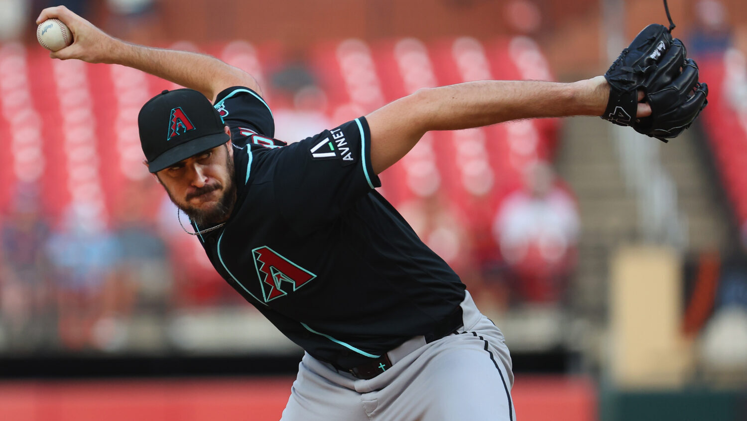 ST LOUIS, MISSOURI - JULY 23: Ryan Thompson #81 of the Arizona Diamondbacks delivers a pitch agains...