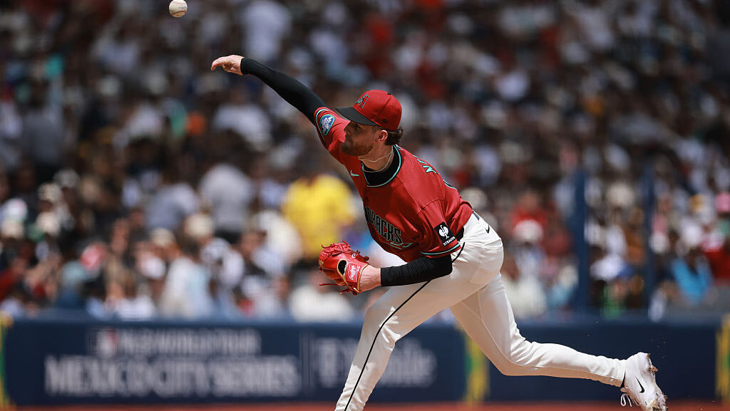 Ryne Nelson #19 of the Arizona Diamondbacks...