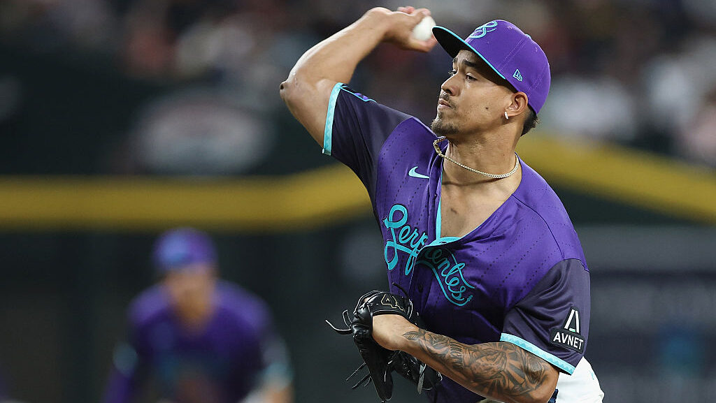 Relief pitcher Justin Martinez #63 of the Arizona Diamondbacks...