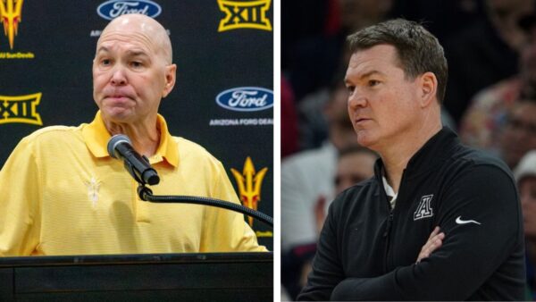 ASU and Arizona will match up first in Tucson on Saturday, Jan. 16, and then in Tempe about a month later, on Saturday, Feb. 13. (Damon Allred (left), Jeremy Schnell (right)/Arizona Sports)